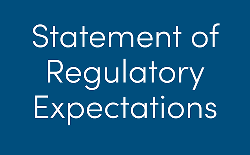 Tile with the text 'Statement of Regulatory Expectations'