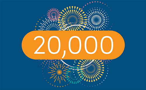 Banner with the text 20000