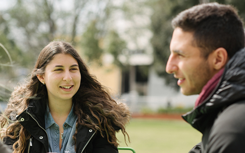 Photo of students on campus