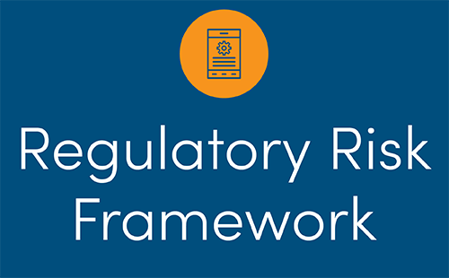 Banner with the text: Regulatory Risk Framework
