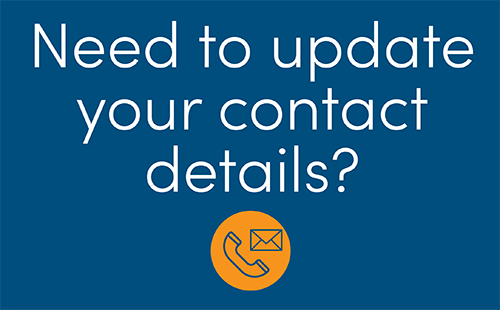 Banner with the text: Need to update your contact details?