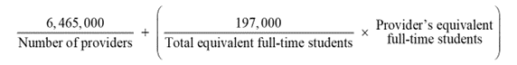 Formula for base component of the RHEP charge